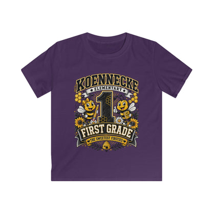 First Grade Kids Tee — 'Koennecke Elementary' Back-to-School Bee Design