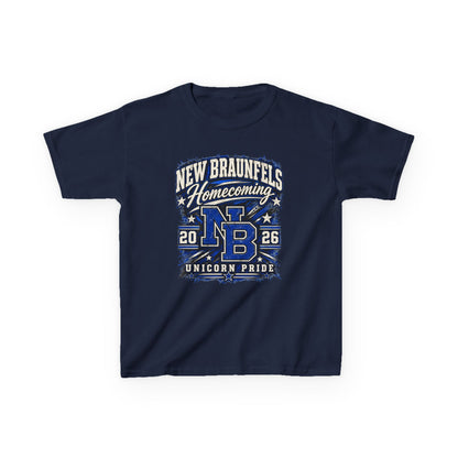 New Braunfels Homecoming 2026 Kids T‑Shirt — NB Unicorn Pride School Spirit Tee