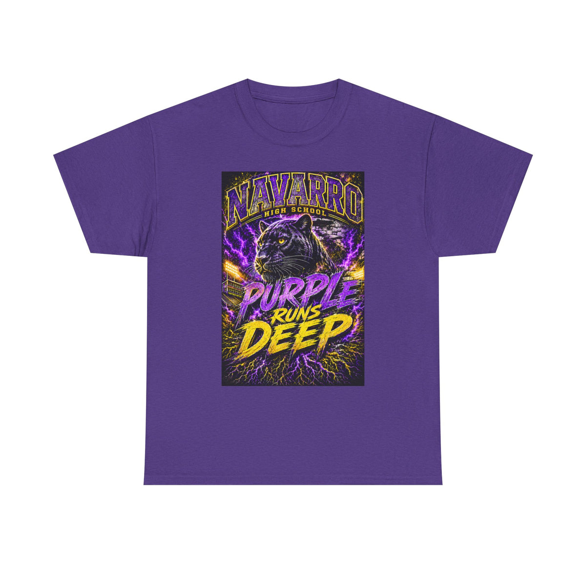 Purple Runs Deep Panther T-Shirt — Navarro School Spirit Tee