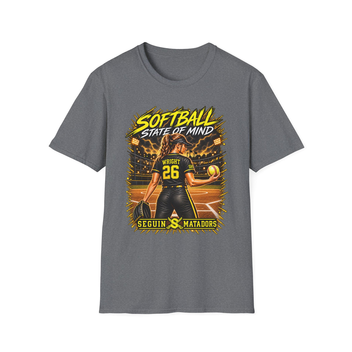 Custom Seguin Matador Softball Player Tee | Personalized Name & Jersey Number