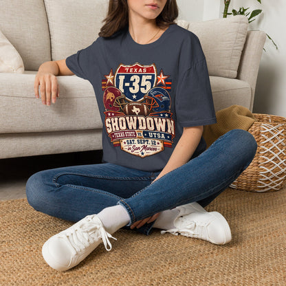 I-35 Texas Showdown Football T-Shirt – Texas State vs UTSA Game Day Tee