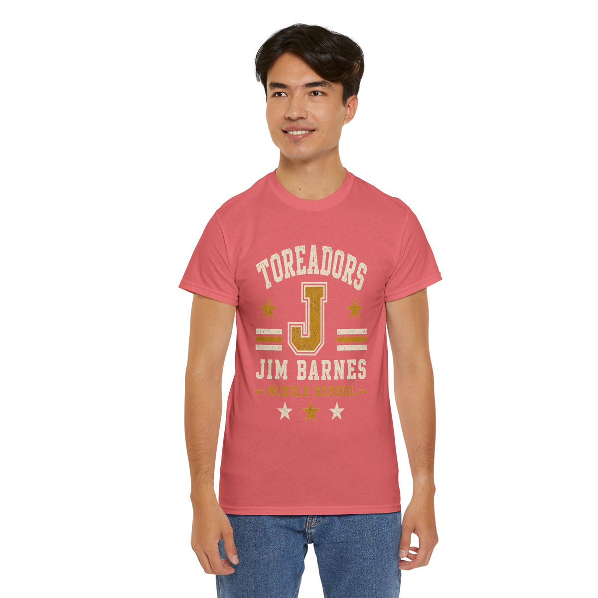 Toreadors Jim Barnes School Letterman Tee — Vintage School Spirit T-Shirt