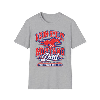 Mustang Dad T‑Shirt — Nixon‑Smiley High School Spirit Tee