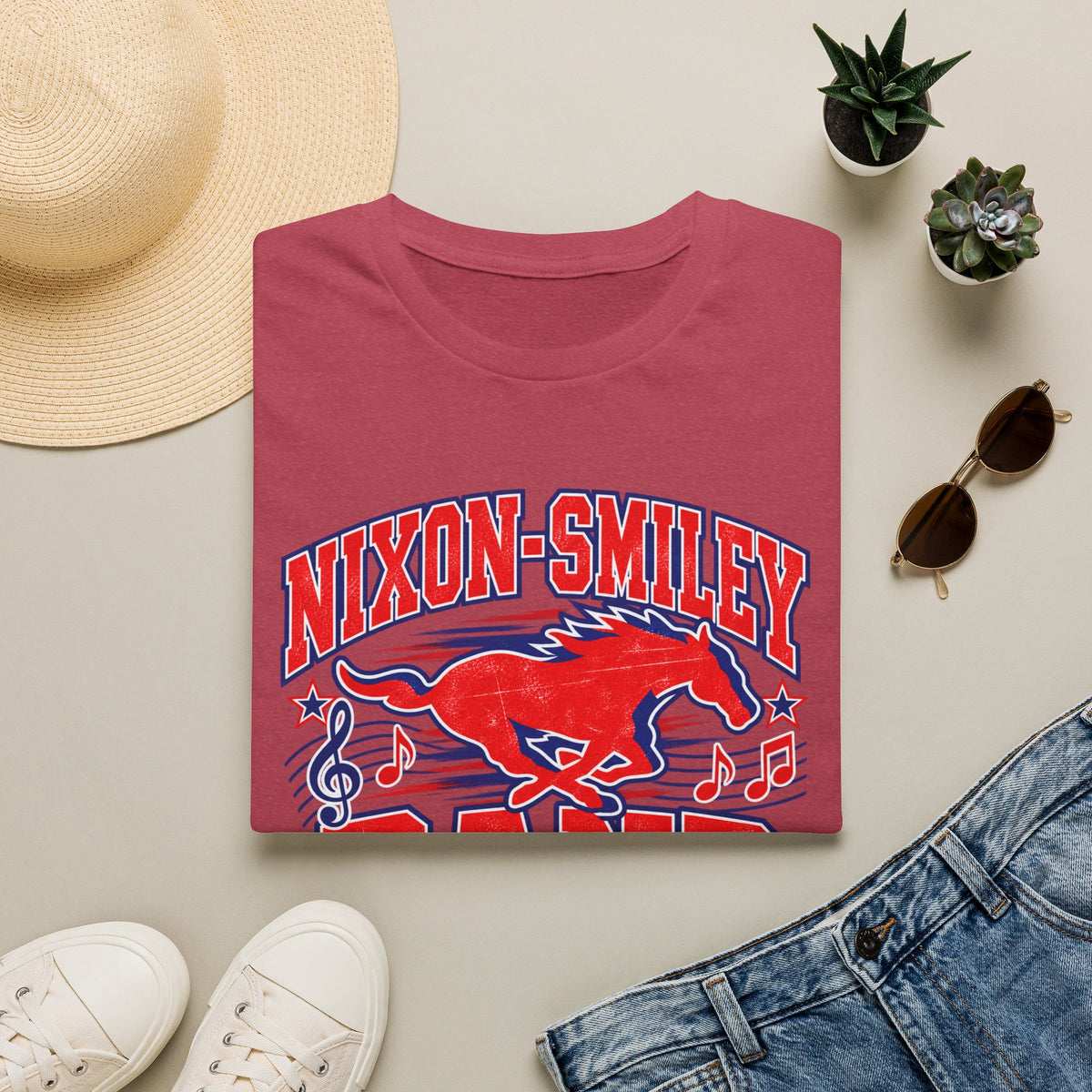 Mustangs Band Mom T-Shirt — Nixon-Smiley Band Support Tee