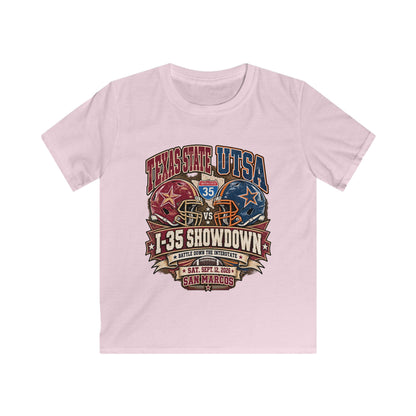 Kids Football Tee – I-35 Showdown Texas State vs UTSA Youth Game Shirt