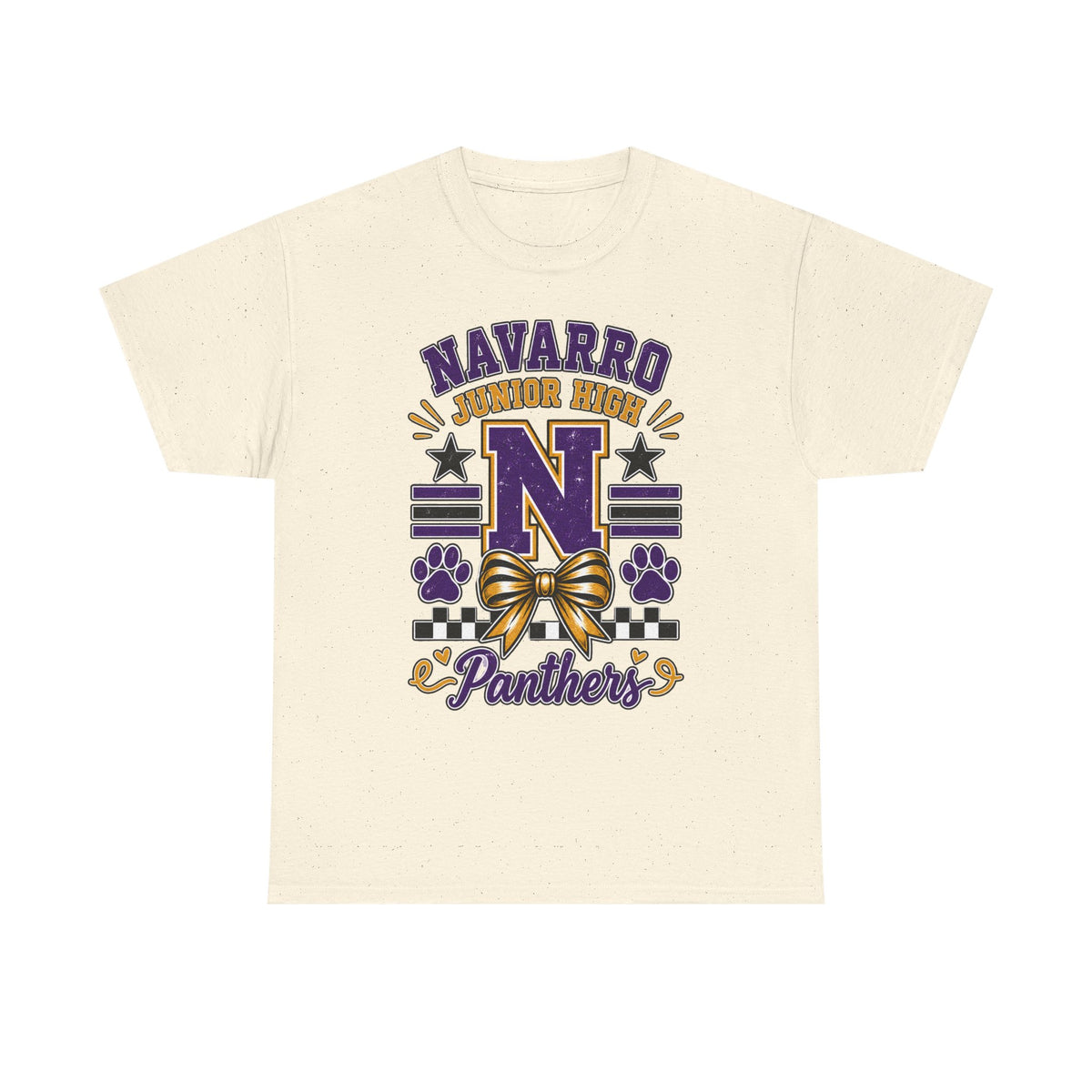 Navarro Junior High Panthers T-Shirt – School Spirit Tee with Purple & Gold Mascot Design