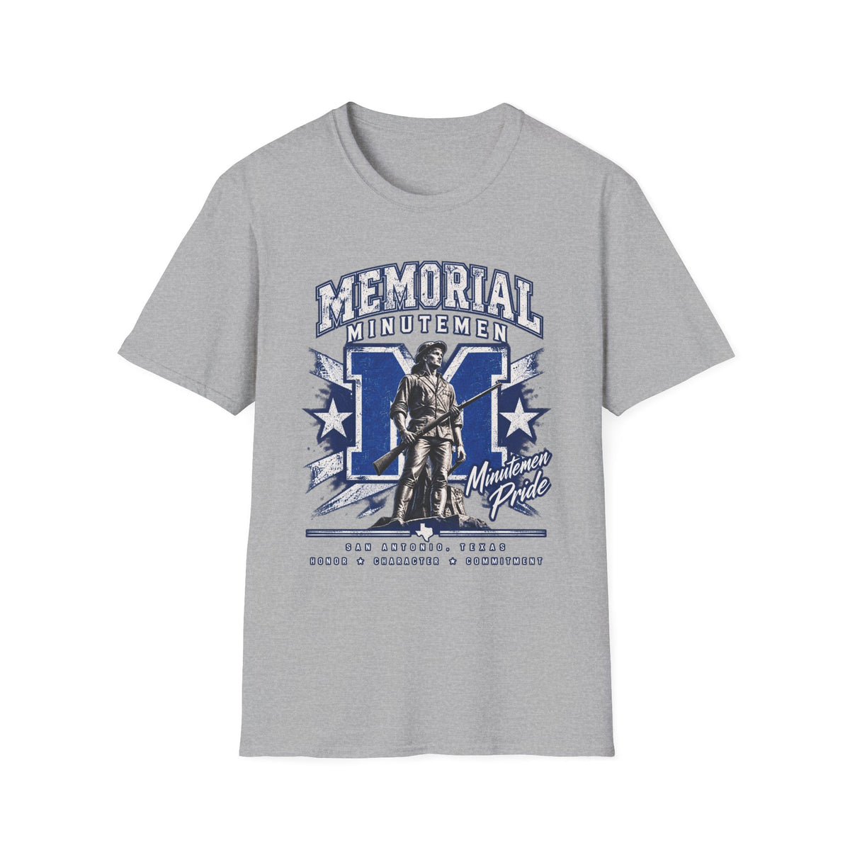 Memorial Minutemen Graphic T-Shirt — Vintage Patriot Military Tribute Tee