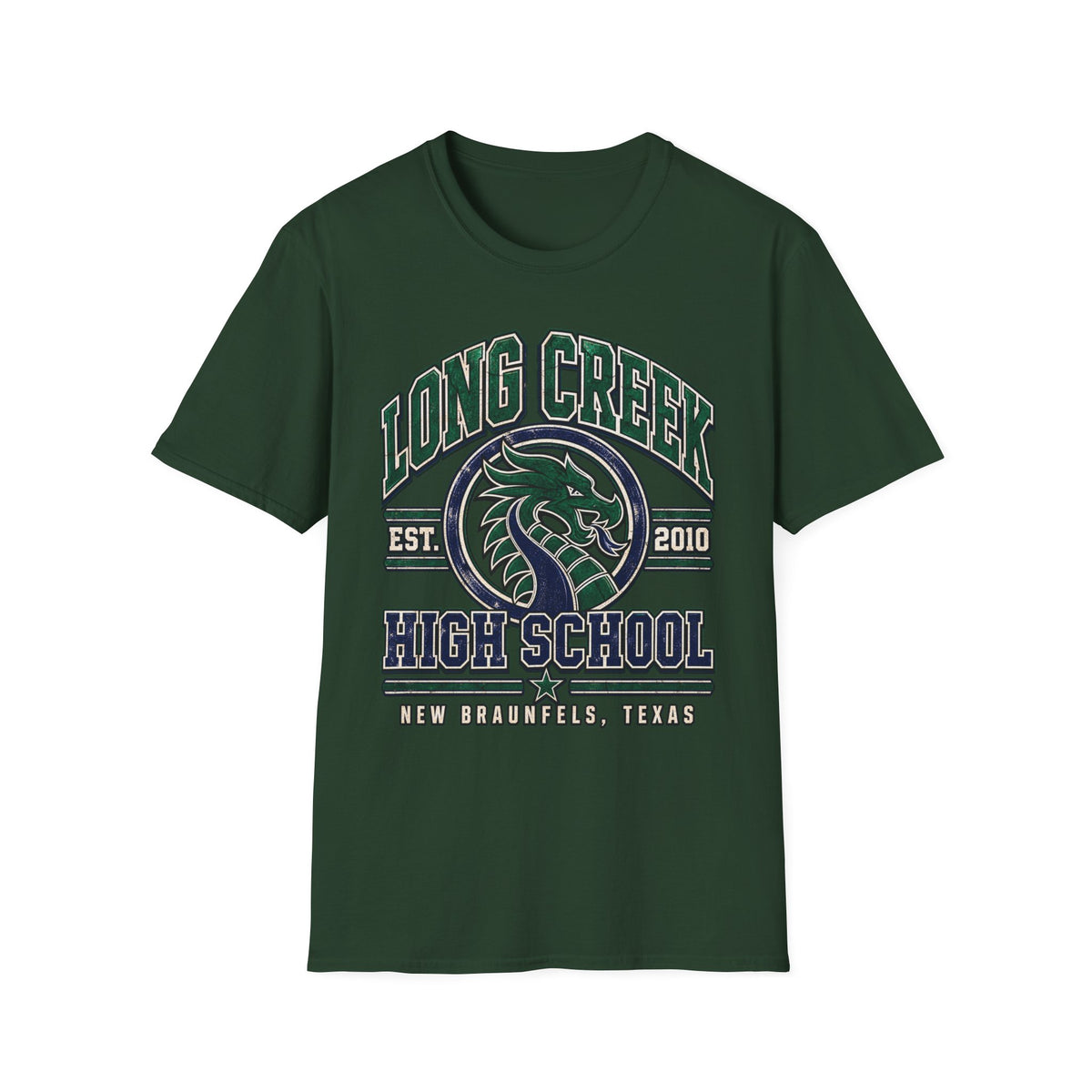 Long Creek High School Mascot T-Shirt — School Spirit Dragon Tee (Established 2010)