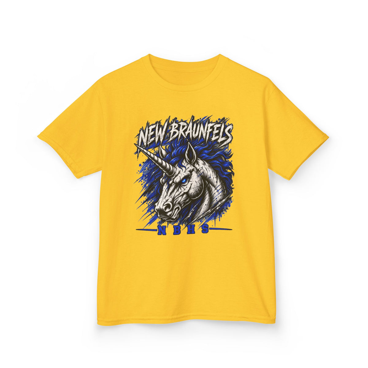 New Braunfels Unicorn Kids T‑Shirt — Blue Graphic Tee for Children