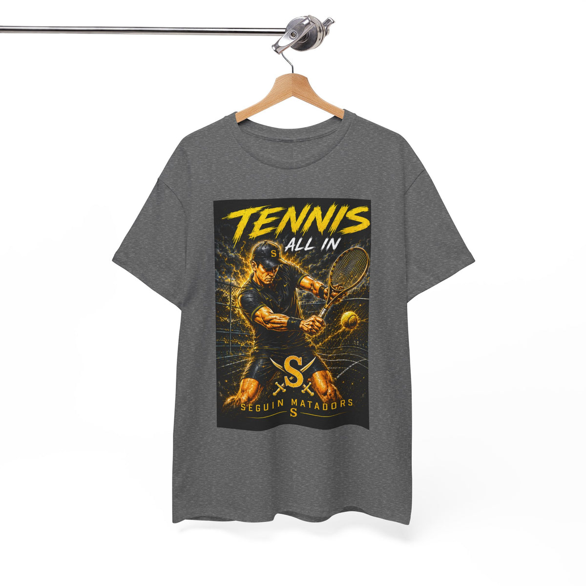Tennis All In Graphic Tee — Vintage Tennis Player Poster Shirt