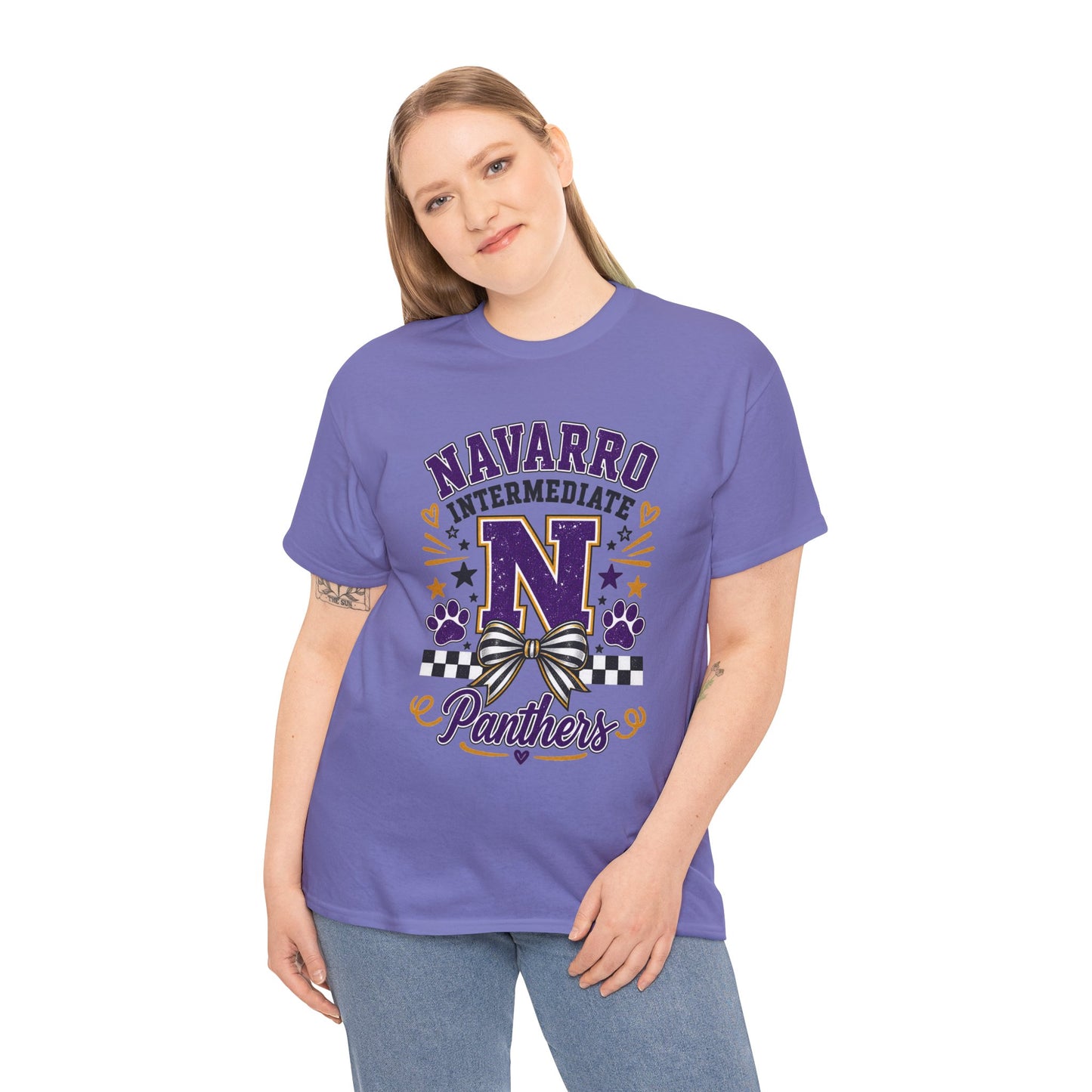 Navarro Intermediate Panthers T-Shirt — School Spirit Tee with 'N' Logo & Paw Prints
