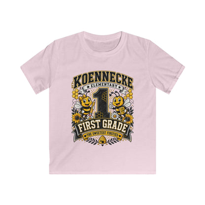 First Grade Kids Tee — 'Koennecke Elementary' Back-to-School Bee Design