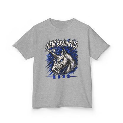 New Braunfels Unicorn Kids T‑Shirt — Blue Graphic Tee for Children