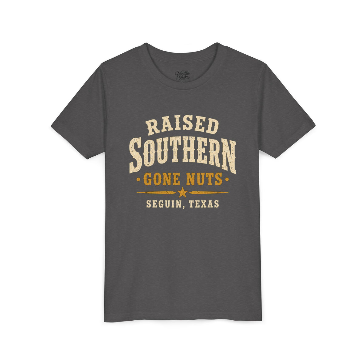 Youth Tee — "Raised Southern, Lone Star" Seguin, Texas Kids Shirt