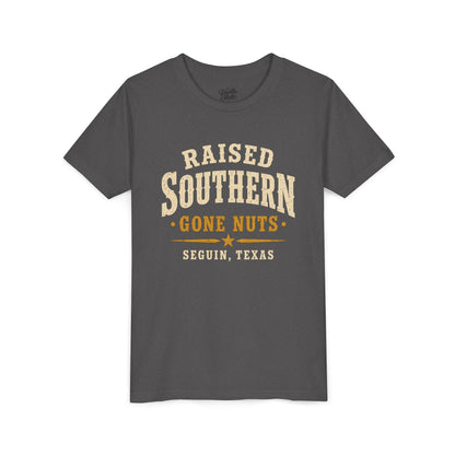 Youth Tee — "Raised Southern, Lone Star" Seguin, Texas Kids Shirt