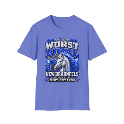 Wurst Bowl T-Shirt — New Braunfels 2026 Unicorn Football Event Tee