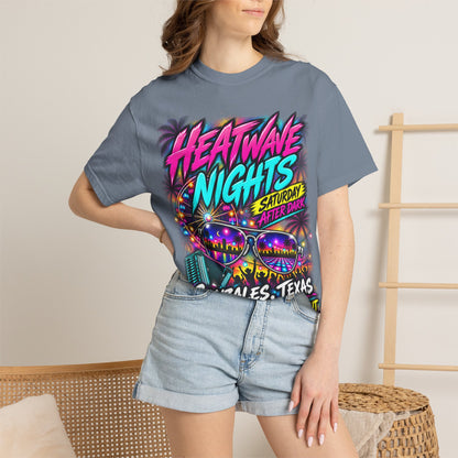 Heatwave Nights T-Shirt — Gonzales, Texas Retro Neon Party Tee