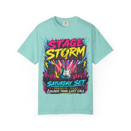 Stage Storm Rock Band T-Shirt — "Stage Storm" Guitar Concert Graphic Tee