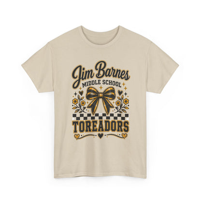 Jim Barnes Middle School Toreadors T-Shirt — School Spirit Cheer Tee