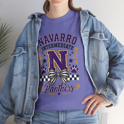 Navarro Intermediate Panthers T-Shirt — School Spirit Tee with 'N' Logo & Paw Prints