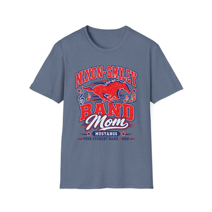 Mustangs Band Mom T-Shirt — Nixon-Smiley Band Support Tee