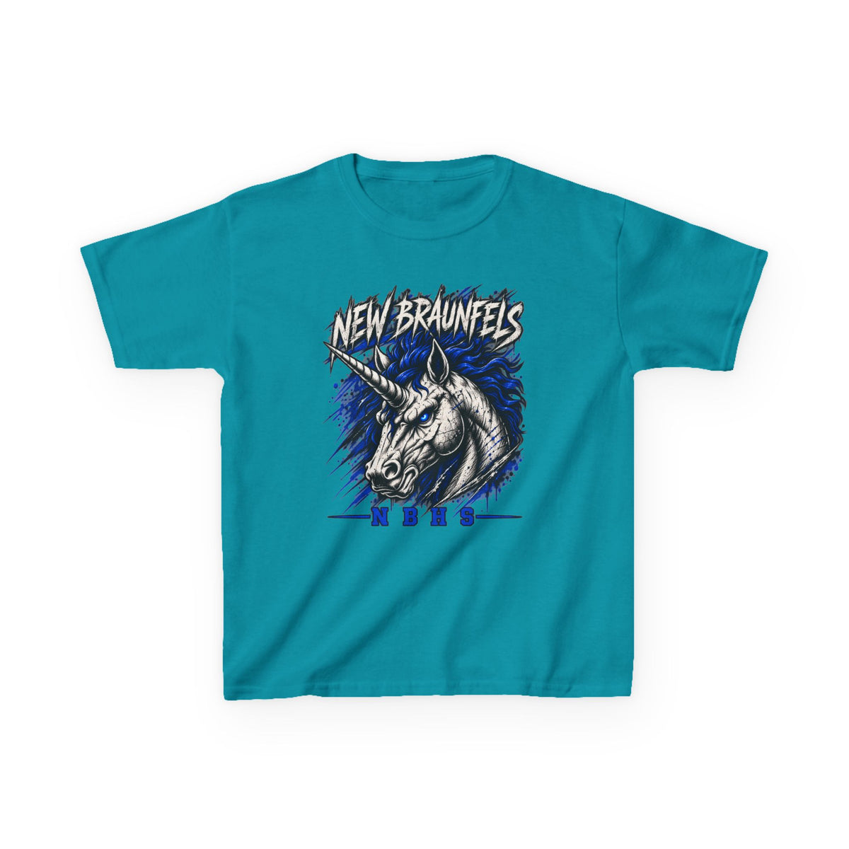 New Braunfels Unicorn Kids T‑Shirt — Blue Graphic Tee for Children