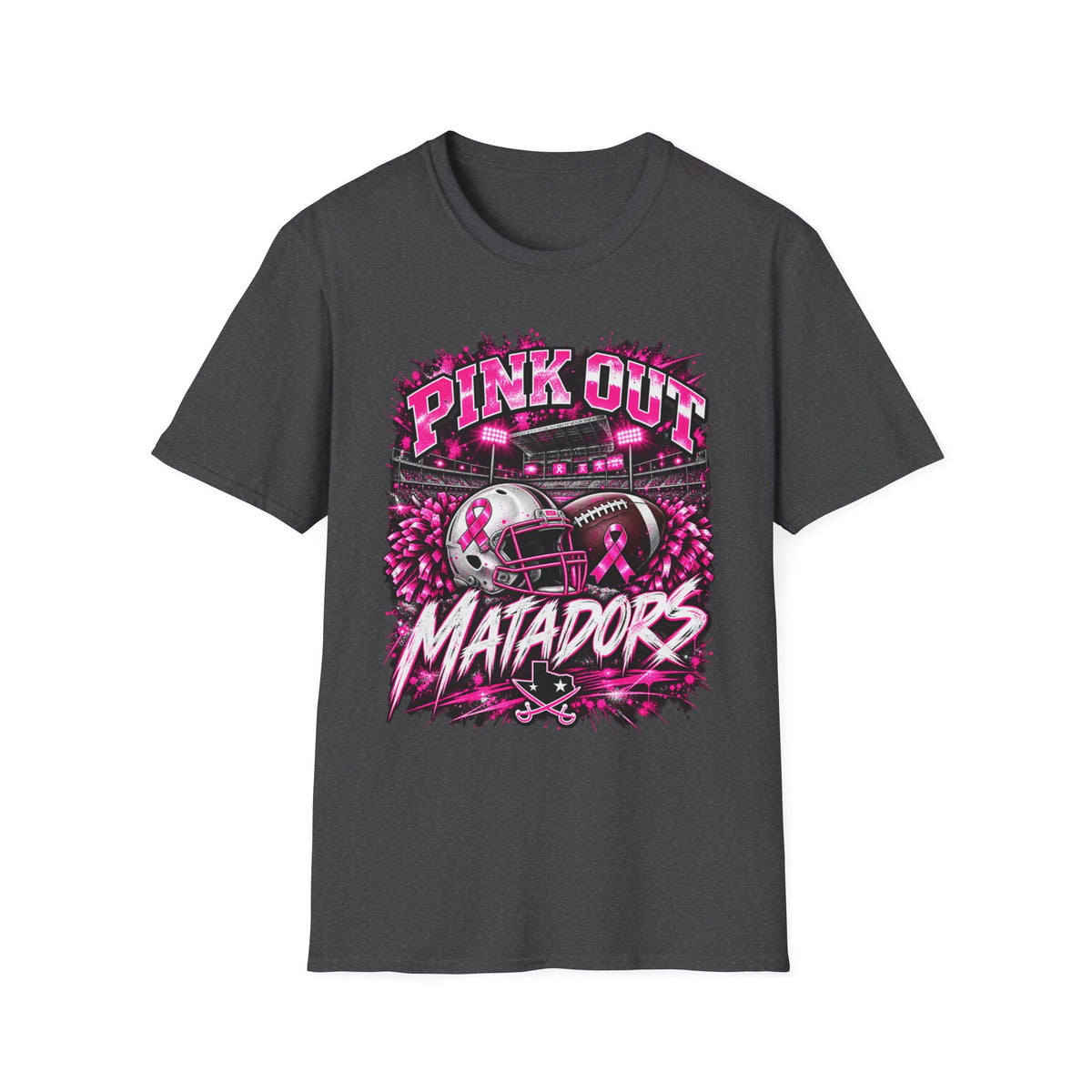 Pink Out Matadors Football T-Shirt — Breast Cancer Awareness Game Tee