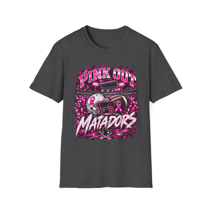 Pink Out Matadors Football T-Shirt — Breast Cancer Awareness Game Tee