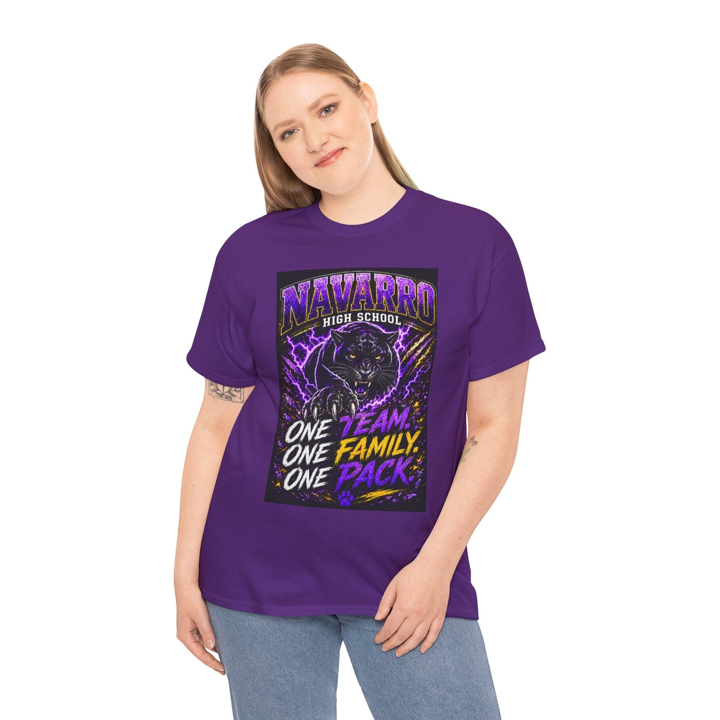 Navarro High School Panther T-Shirt — "One Team. One Family. One Pack." — School Spirit Tee