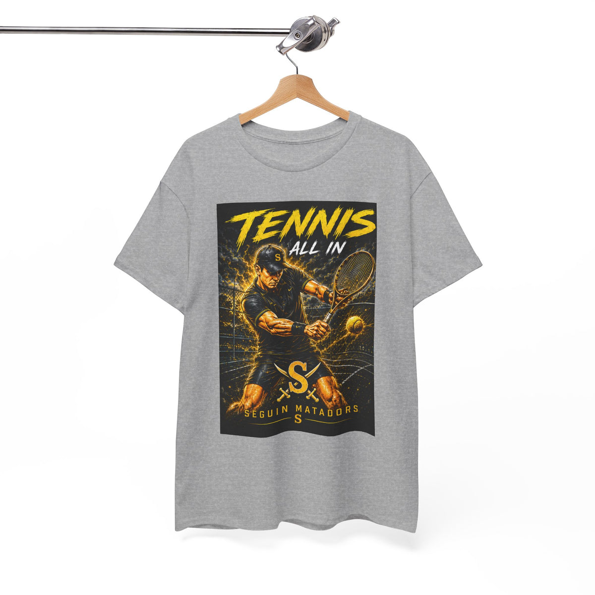 Tennis All In Graphic Tee — Vintage Tennis Player Poster Shirt