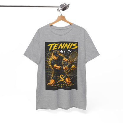 Tennis All In Graphic Tee — Vintage Tennis Player Poster Shirt