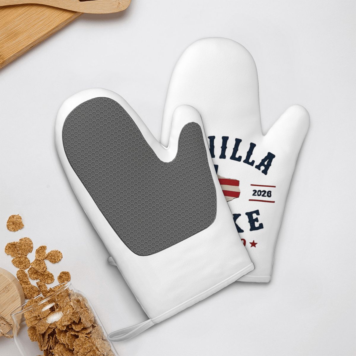 4Pcs VSA Silicone Oven Mitts and Pot Holders Set