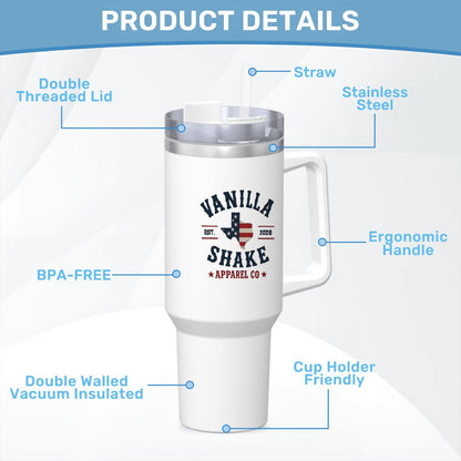 RWB Logo Travel Coffee Mug with Handle and Straw (40oz)