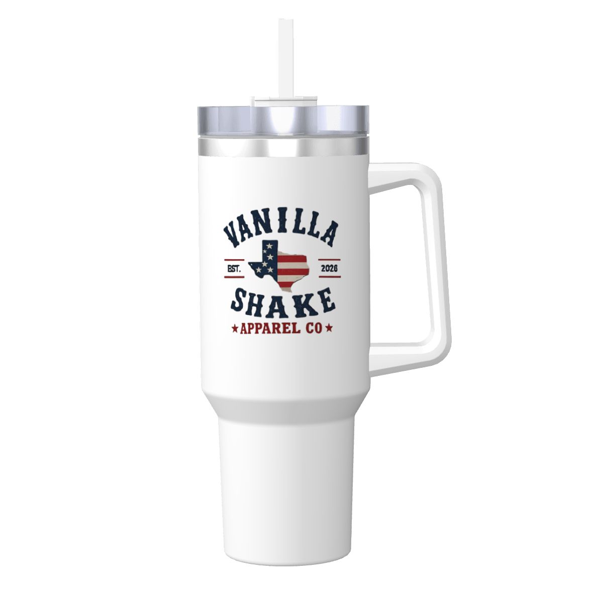 RWB Logo Travel Coffee Mug with Handle and Straw (40oz)