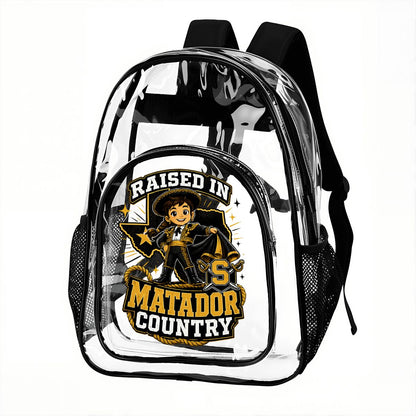 Seguin Junior Lady Matador Clear Backpack with Mesh Pocket